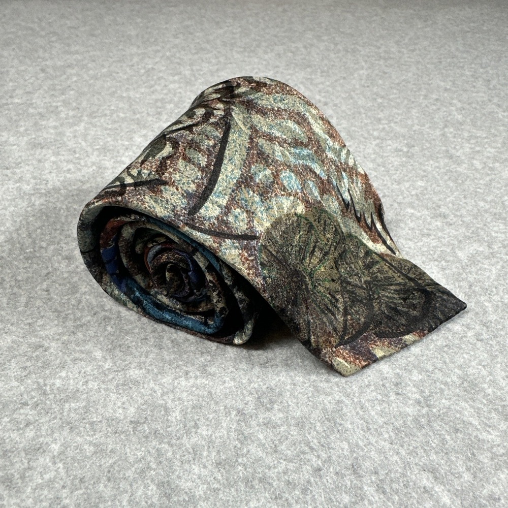Vintage Guy Laroche Paris Silk Tie Abstract Art Deco Wide 90s 56x3.6in